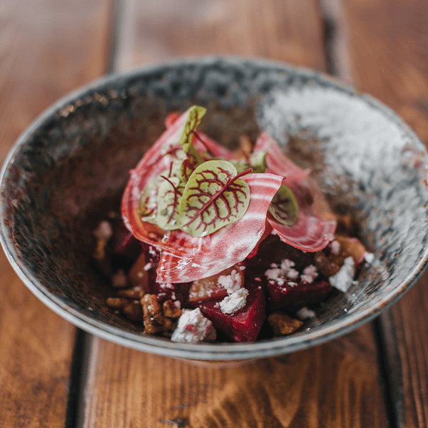 gluten free local beet salad at red bird brewing kelowna