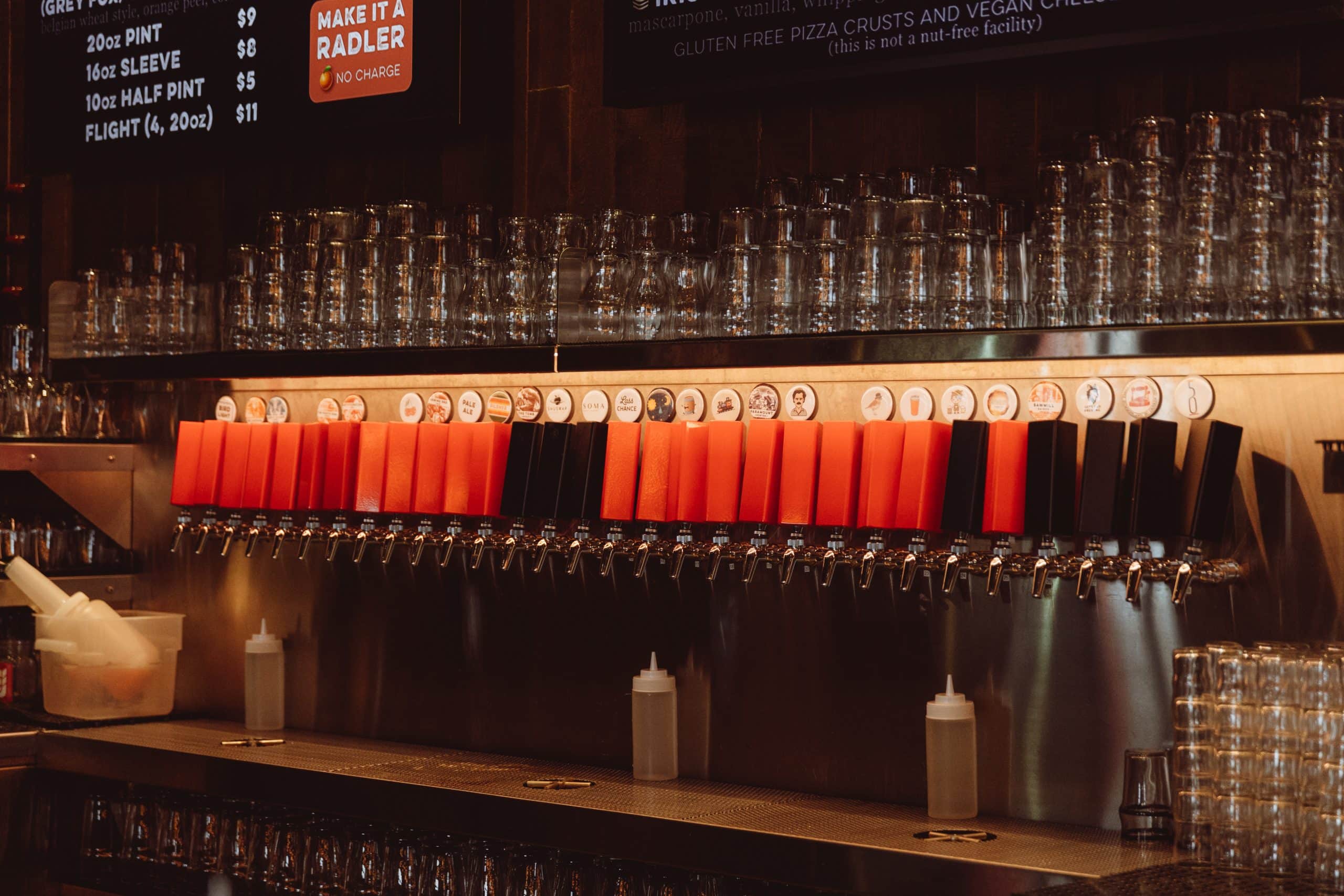 Beer and Cider Taps at the Taproom at Red Bird Brewing Kelowna